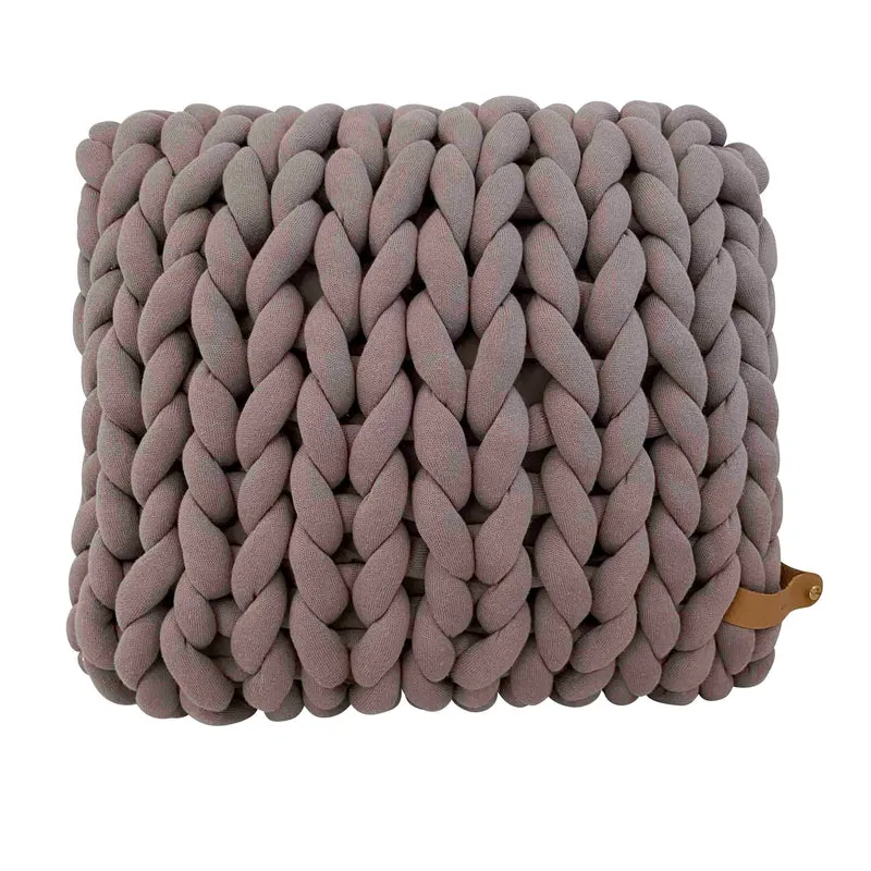 XXL Grobstrick Kissen Cotton Tube, taupe